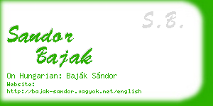 sandor bajak business card