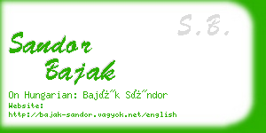 sandor bajak business card